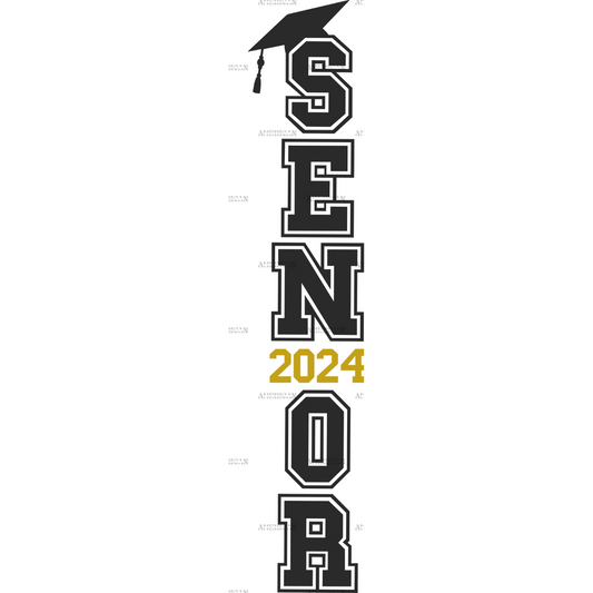 Senior 2024 Vertical Black DTF Transfer