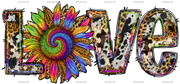 Tie Dye Sunflower Love DTF Transfer