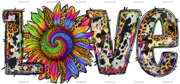 Tie Dye Sunflower Love DTF Transfer