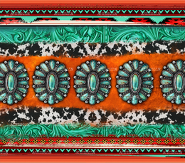 Turquoise Gemstone Western Tumbler DTF Transfer