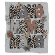 Leopard Stacked Mama Rhinestone DTF Transfer