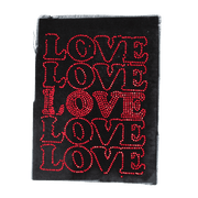 Red Stacked Love Rhinestone DTF Transfer