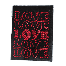 Red Stacked Love Rhinestone DTF Transfer