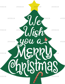 We Wish You A Merry Christmas Tree DTF Transfer