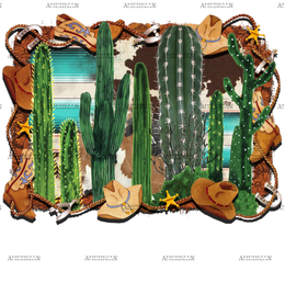 Western Cactus DTF Transfer