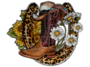 Western Horseshoe Cowboy DTF Transfer