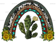 Western Rainbow Cactus DTF Transfer
