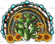 Western Rainbow With Cactus DTF Transfer