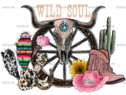 Wild Soul Bull Skull DTF Transfer