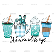 Winter Blessings Coffee DTF Transfer