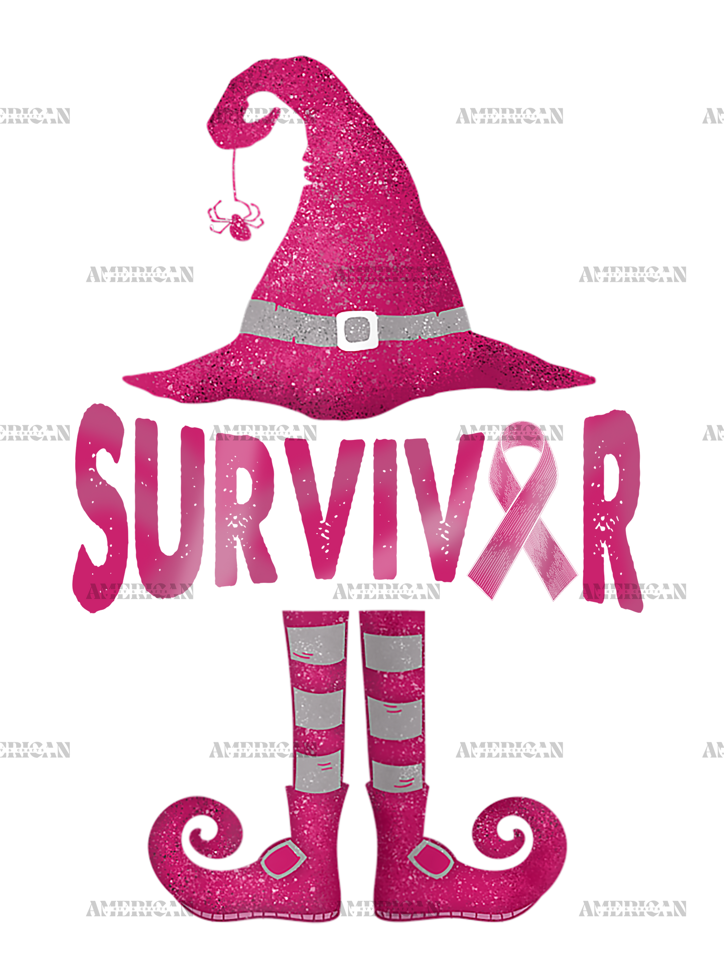 Womens Breast Cancer Survivor Funny Witch Halloween Costume DTF Transfer