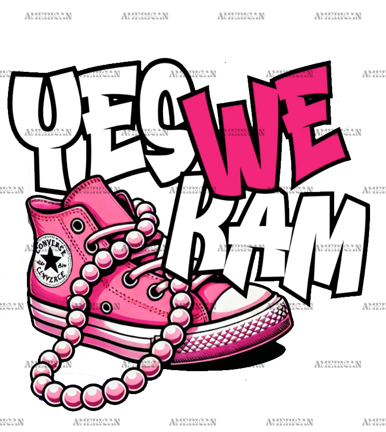 Yes We Kam Pink Shoe DTF Transfer
