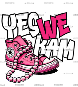 Yes We Kam Pink Shoe DTF Transfer