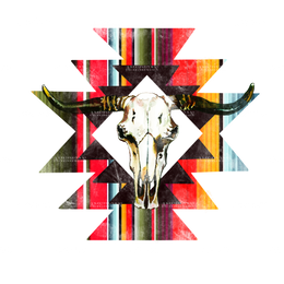 Aztec Serape Bull Skull DTF Transfer