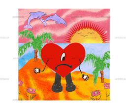 Bad Bunny Art Dtf Transfer