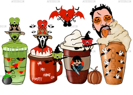 Bad Bunny Coffee Halloween DTF Transfer