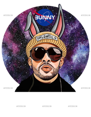 Bad Bunny Space With Logo Dtf Transfer