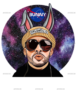 Bad Bunny Space With Logo Dtf Transfer