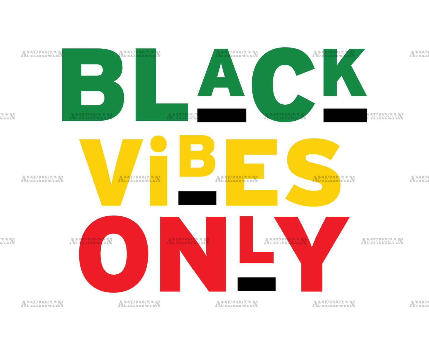 Black Vibes Only DTF Transfer