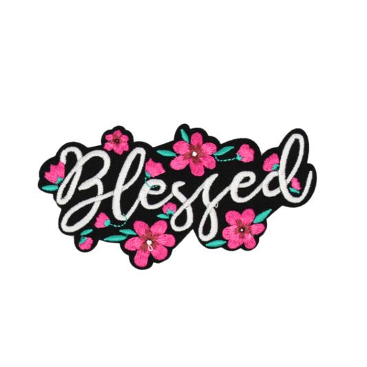 Blessed Pink Flowers Patch (Small/Embroidery)