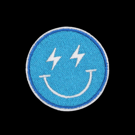 Blue Smiley Patch (Small/Embroidery)