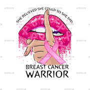 Breast Cancer Lips DTF Transfer