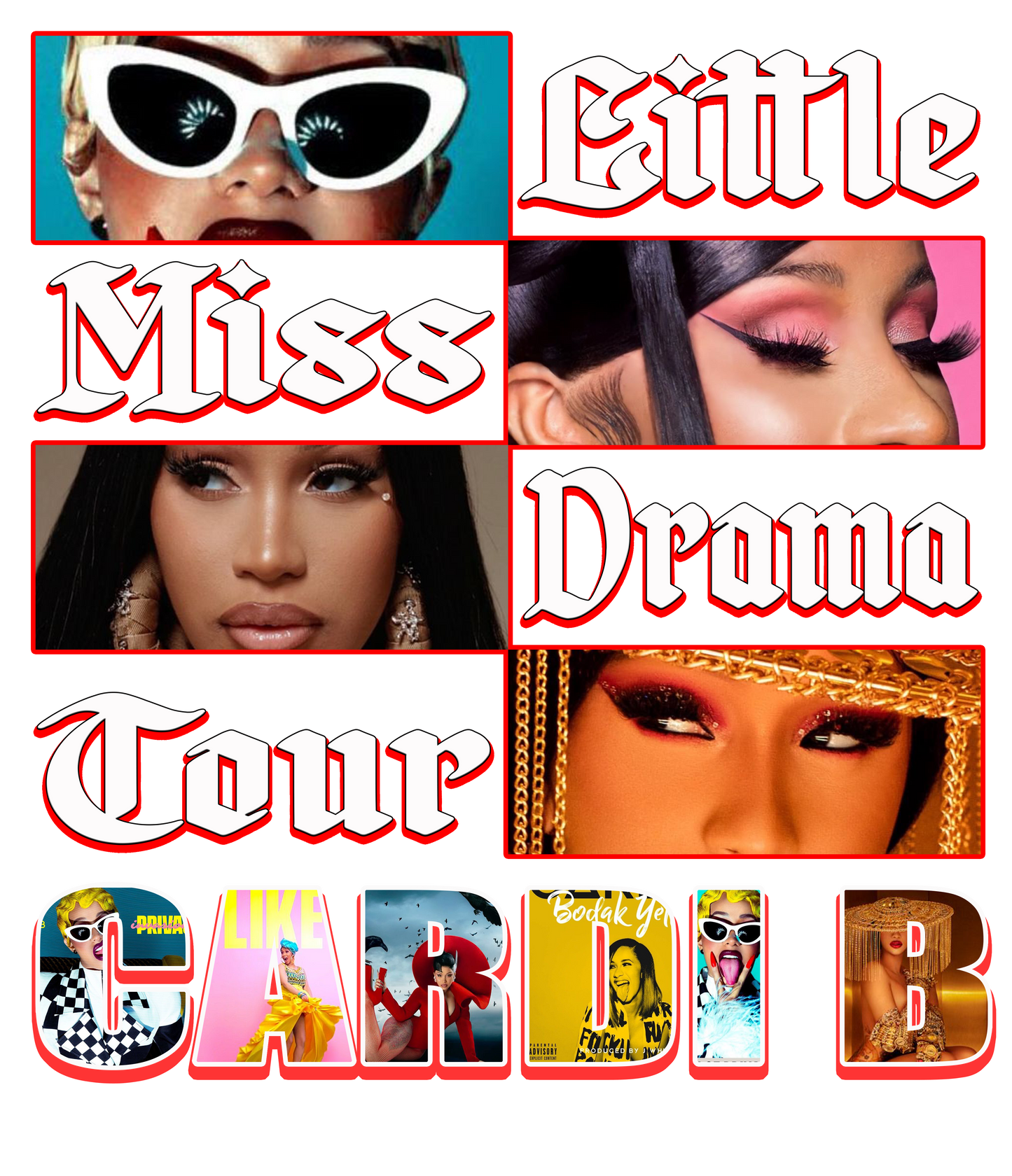 Cardi B Little Miss Drama Tour Colorful DTF Transfer