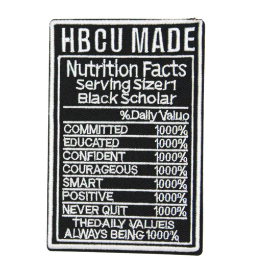 HBCU Made Nutrition Facts Patch (Small/Embroidery)