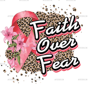 Faith Over Fear Leopard DTF Transfer