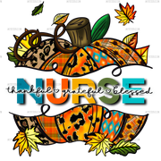 Fall Nurse Pumpkin DTF Transfer