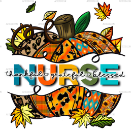 Fall Nurse Pumpkin DTF Transfer