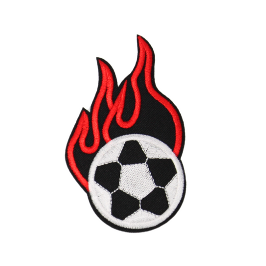 Flaming Soccer Ball Patch (Small/Embroidery)