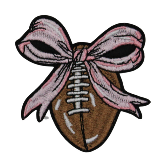 Football Bow Patch (Small/Embroidery)