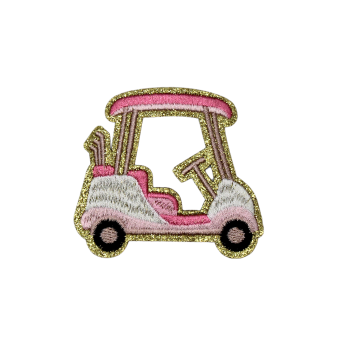 Golf Cart Glitter Patch (Small/Embroidery)