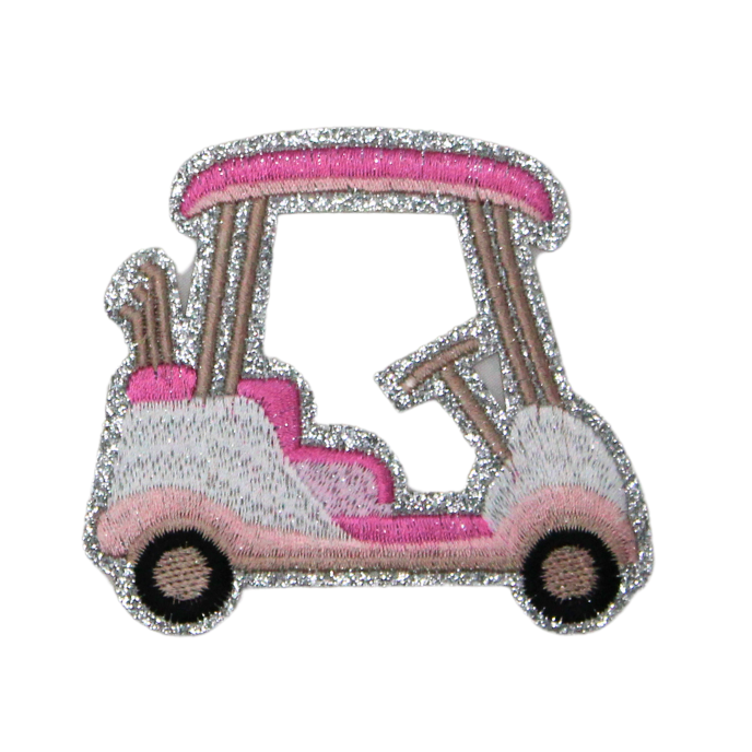 Golf Cart Glitter Patch (Small/Embroidery)