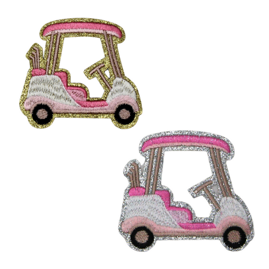 Golf Cart Glitter Patch (Small/Embroidery)