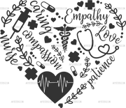 Heart Nurse DTF Transfer