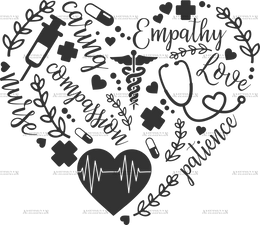 Heart Nurse DTF Transfer