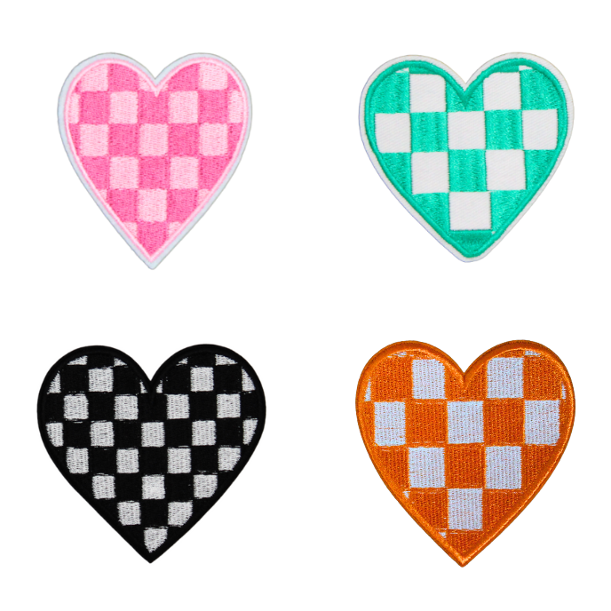 Checkered Heart Patch (Small/Embroidery)