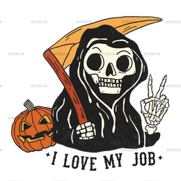 I love my job skeleton DTF Transfer
