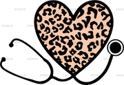 Leopard Stethoscope DTF Transfer