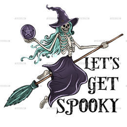 Lets get spooky skeleton DTF Transfer