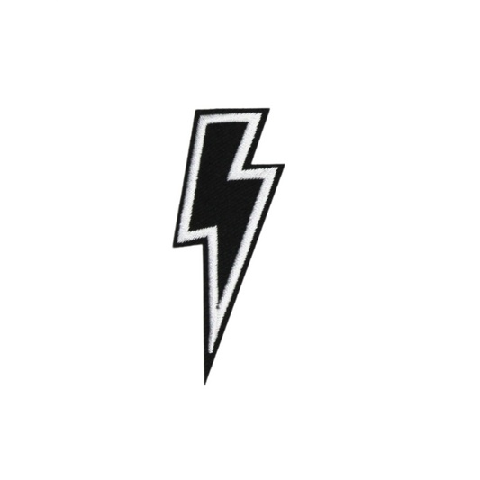 Lightning Bolt Black Patch (Small/Embroidery)