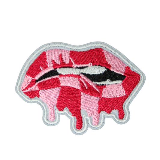 Pink Shade Lips Patch (Small/Embroidery)