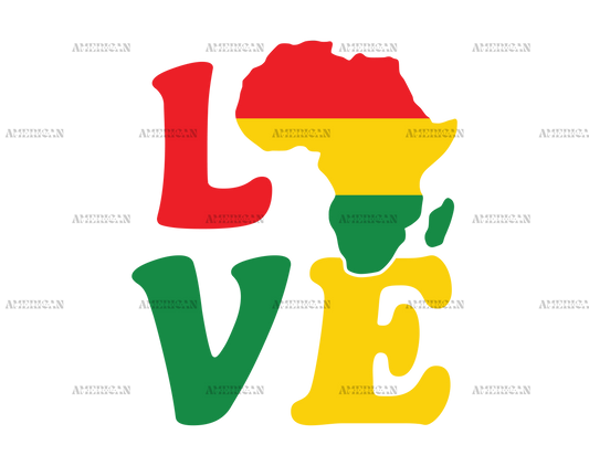 Love Africa Map DTF Transfer