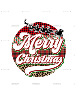 Merry Christmas Circle DTF Transfer