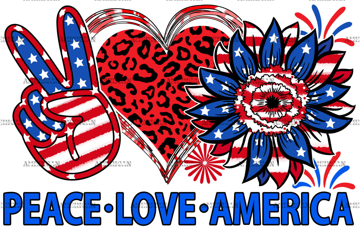 Peace Love America Sunflower-1 DTF Transfer