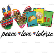 Peace Love Loteria Food Dtf Transfer