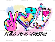 Peace Love Nursing DTF Transfer