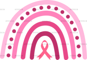Pink Ribbon Boho Rainbow DTF Transfer
